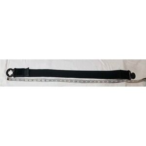 Nine West Black Elastic Waist‎ Belt Faux Croc Patent Leather Buckle M/L RS8038